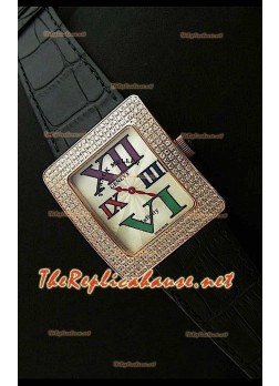 Franck Muller enfenity Réplica Reloj Señoras en Oro Rosa con Diamantes en Carcasa