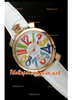 GaGa Milano Reloj Manual con Carcasa de Oro Rosa - 48MM