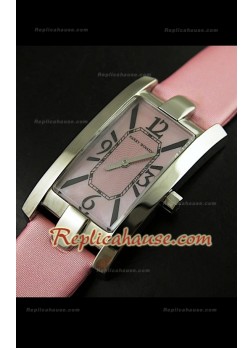 Harry Wenston Avenue C Reloj con Esfera Rosa Perla 