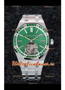Audemars Piguet Royal Oak Flying Tourbillon 41mm Dial Verde con Caja en 904L - Dial tipo Tapisserie Verde