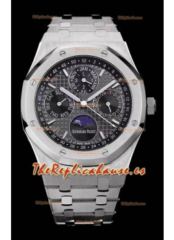 Audemars Piguet Royal Oak Calendario Perpetuo Réplica Suizo Caja de Acero en Dial Gris