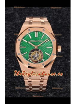 Audemars Piguet Royal Oak  Flying Tourbillon 41mm en 904L Oro Rosado con Dial Verde