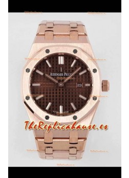 Audemars Piguet Royal Oak 33MM Reloj Oro Dial Marrón - Réplica a Espejo 1:1