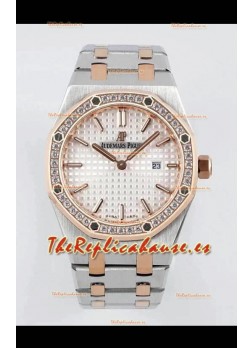 Audemars Piguet Royal Oak 33MM Caja de Dos Tonos Dial Blanco Reloj Réplica Espejo 1:1
