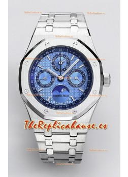 Audemars Piguet Royal Oak Calendario Perpetuo Réplica Suiza Acero 904L - Dial Azul Claro