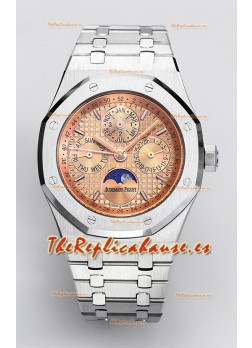 Audemars Piguet Royal Oak Calendario Perpetuo Réplica Suiza Acero 904L - Dial Champange