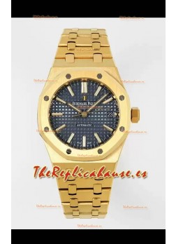 Audemars Piguet Royal Oak 37MM Dial Azul Reloj Oro Amarillo en Movimiento 3120 - Reloj Réplica a Espejo 1:1