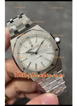 Audemars Piguet Royal Oak 37MM Dial Blanco Acero 904L Reloj en Movimiento 3120 - Réplica a Espejo 1:1
