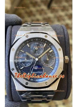 Audemars Piguet Royal Oak Calendario Perpetuo Réplica Suizo Acero 904L Dial Acero Azul