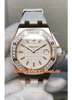 Audemars Piguet Royal Oak Offshore 37MM Cuarzo Suizo Reloj Réplica Espejo 1:1 Caja en Oro Rosado
