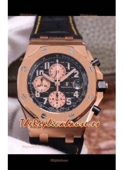Audemars Piguet Royal Oak Offshore Cronógrafo de Acero 904L chapado en Oro Rosado a Espejo 1: 1 Movimiento 3126