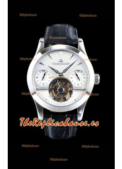 Jaeger LeCoultre Perpetual Tourbillon 904L Caja de Acero Dial Blanco Reloj Réplica Suizo