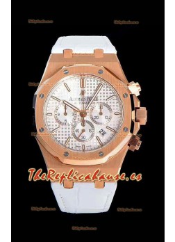 Audemars Piguet Royal Oak Chronograph Dial Blanco Reloj Réplica a espejo 1:1 de Acero 904L