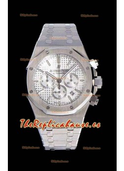 Audemars Piguet Royal Oak Chronograph Dial Blanco Reloj Réplica a espejo 1:1 de Acero 904L