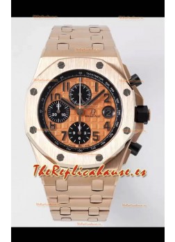 Audemars Piguet Royal Oak Offshore Dial Champange Cronógrafo Reloj Réplica a Espejo 1:1 - Oro Rosado