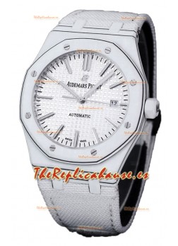 Audemars Piguet Royal Oak Ref.15400 Reloj con Caja de Carbono Forjado Dial Blanco en Réplica Espejo 1:1