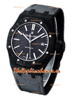 Audemars Piguet Royal Oak Ref.15400 Reloj con Caja de Carbono Forjado Dial Negro en Réplica Espejo 1:1