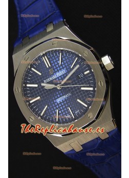 Audemars Piguet Royal Oak 41MM Dial Azul Correa de Piel - Reloj Réplica a espejo 1:1, Edición Última