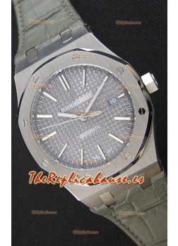 Audemars Piguet Royal Oak 41MM Dial Gris Correa de Piel - Reloj Réplica a espejo 1:1, Edición Última
