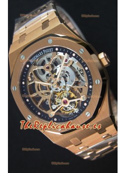 Audemars Piguet Royal Oak Tourbillon Reloj Extra Fino Openworked en Oro Rosado