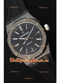 Audemars Piguet Royal Oak 41MM Dial Negro Correa de Goma - Reloj Réplica a Espejo 1:1 Última Edición