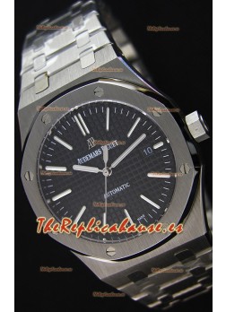 Audemars Piguet Royal Oak 41MM Dial Negro Correa de Acero - Reloj Réplica a Espejo 1:1 Última Edición