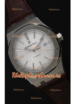 Audemars Piguet Royal Oak 41MM Dial Gris Correa de Piel - Reloj Réplica a Espejo 1:1 Última Edición