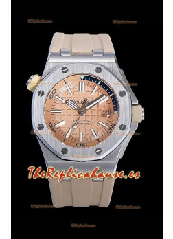 Audemars Piguet Royal Oak Reloj Réplica Suizo de Buzo Diver Dial de Acero 904L color Rosado Claro 1:1 Movimiento Calidad Quality 3120