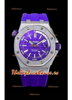 Audemars Piguet Royal Oak Reloj Réplica Suizo de Buzo Dial Azul Oscuro de Acero 904L 1:1 Movimiento Calidad 3120