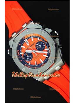 Audemars Piguet Royal Oak Offshore Reloj Réplica Cronógrafo de Cuarzo Suizo estilo Buzo en color Naranja