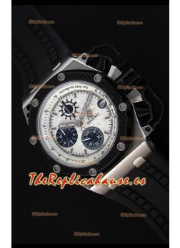 Audemars Piguet Royal Oak Reloj Réplica Cronógrafo de Cuarzo Suizo Survivor, Dial Blanco