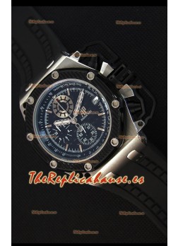 Audemars Piguet Royal Oak Reloj Réplica Cronógrafo de Cuarzo Suizo Survivor, Dial Negro