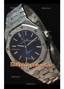 Audemars Piguet Royal Oak Frosted Self-Winding Reloj Réplica a espejo 1:1 con Dial en Oro Blanco color Azul
