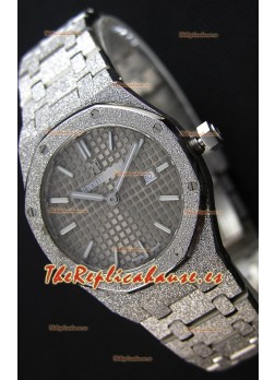 Audemars Piguet Royal Oak Frosted Reloj Réplica 1:1 de Cuarzo Suizo en Oro Amarillo y Dial Gris 33MM