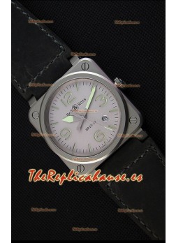 Bell & Ross BR03-92 Horolum Reloj Réplica Suizo a Espejo 1:1 Dial Gris Correa de Piel