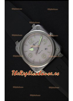 Bell & Ross BR03-92 Horolum Reloj Réplica Suizo a Espejo 1:1 Dial Gris Correa de Goma