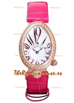 Breguet Reine De Naples Ladies Oro Rosado Piel Rosa Reloj Réplica Suizo Edición 1:1