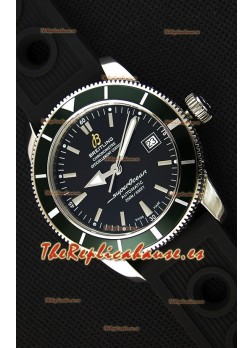 Breitling SuperOcean Heritage II B20 42MM Reloj Réplica Suizo Dial Negro Bisel Verde - Edición Espejo 1:1
