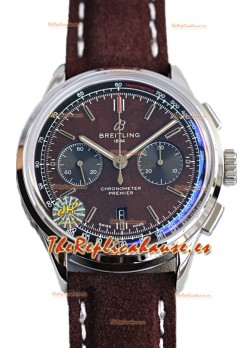 Breitling Premier B01 Chronograph 42 Edition Caja Acero Dial Marrón Centenario - Reloj Réplica Espejo 1:1
