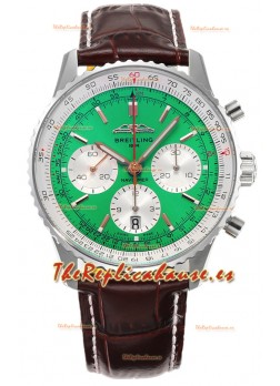 Breitling Navitimer B01 Chronograph 43 Dial Verde - Caja Acero 904L Réplica Suiza Espejo 1:1