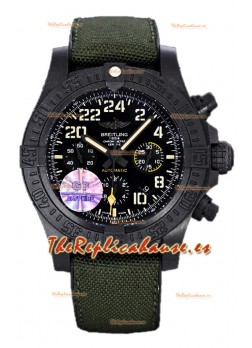 Breitling Avenger Hurricane Chronograph Dial Negro Khaki Nylon - Revestimiento DLC Reloj Réplica Suiza