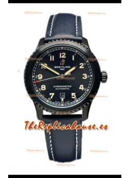 Breitling Navitimer Aviator 8 Automatic 41 Dial NegroBlue Strap Reloj Réplica Suiza Espejo 1:1