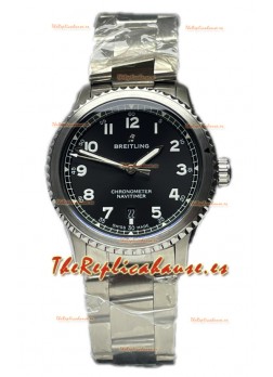 Breitling Navitimer Aviator 8 Automatic 41 Dial Negro Correa Acero Reloj Réplica Suiza Espejo 1:1