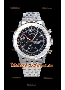 Breitling Navitimer 1 Cronógrafo 41MM Reloj Suizo Dial Negro en Acero 904L - Correa de Acero