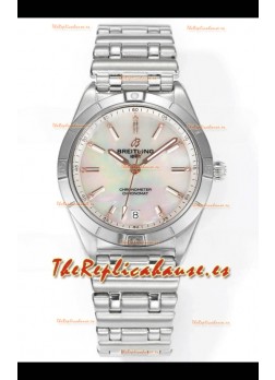 Breitling Chronomat 36MM Acero Inoxidable Casing Reloj Réplica Espejo 1:1 Dial Perla
