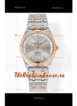 Breitling Chronomat 36MM 2 Tone Caja Oro Rosado Reloj Réplica Espejo 1:1 Dial Acero