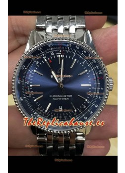 Breitling Navitimer 1 Reloj Réplica Suizo Automático en Dial Azul - Correa de Acero
