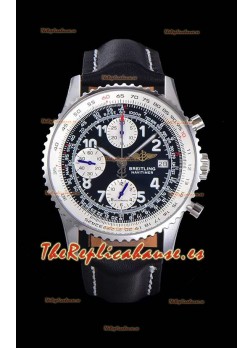 Breitling Navitimer Chronograph 41MM Reloj Réplica Suizo a Espejo 1:1 Caja de Acero 904L con Correa de Piel color Negro