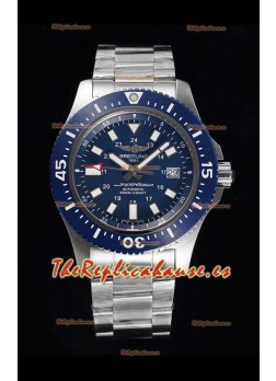 Breitling SuperOcean II 44mm 904L Caja Acero Reloj Réplica a Espejo 1:1 en Dial Azul