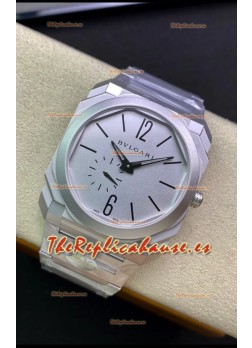 Bvlgari Octo Finissmo Edición Réplica a Espejo 1:1 Caja de Acero Inoxidable 904L Dial Blanco